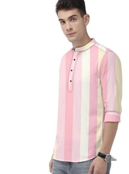 Men's Color Block Spread Collar Casual Shirt